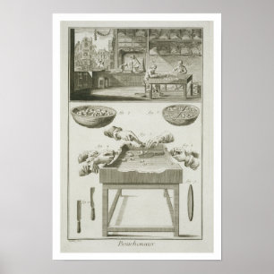 Póster Manufacture of bottle corks, from the 'Encyclopedi