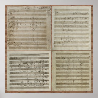 Póster Manuscrito del concierto de Mozart Violin