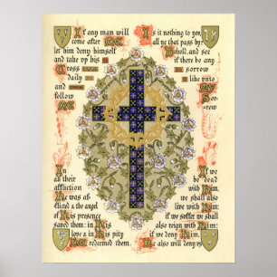 Póster Manuscrito iluminado para Septuagesima y Cuaresma