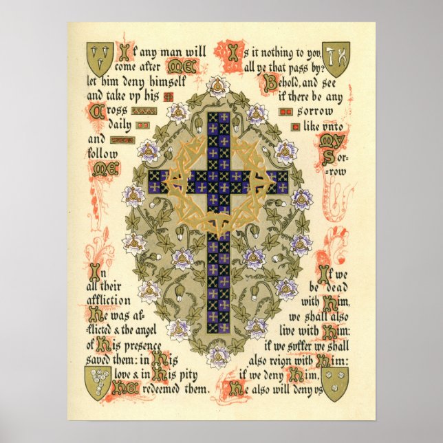 Póster Manuscrito iluminado para Septuagesima y Cuaresma (Frente)
