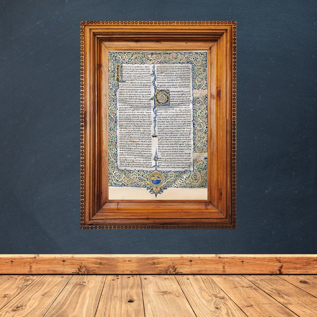 Póster Manuscrito medieval de la ciudad de San Agustín (Saint Augustine City of God Medieval Manuscript Catholic Christian Poster)