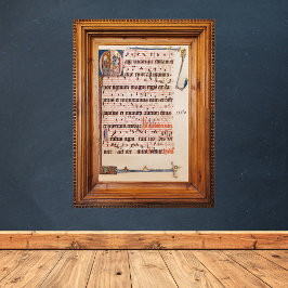 Póster Manuscrito medieval Gregoriant Chant Epiphany Magi