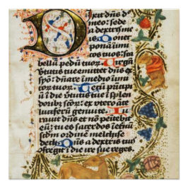 Póster Manuscrito medieval iluminado