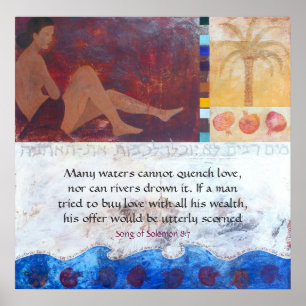 Póster Many waters cannot quench love, n...