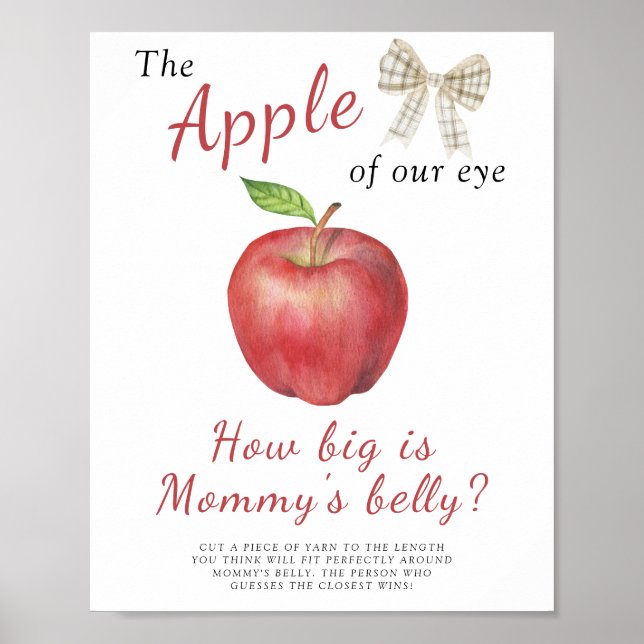 Póster manzana acuarela - qué grande es el juego de la ba (Frente)