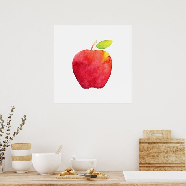 Póster Manzana de agua roja (Cocina)