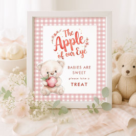 Póster Manzana de ojos toma un Baby Shower de Gingham