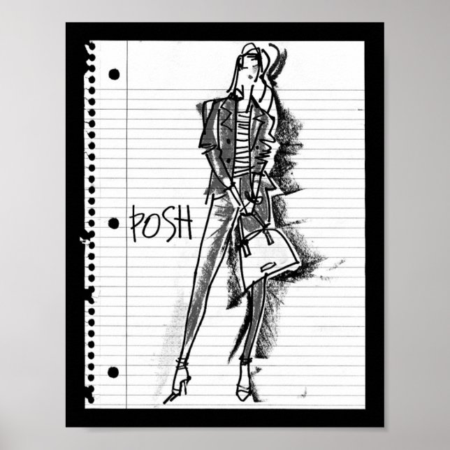 Póster Manzana silvestre | Posh - Esbozo Edgy Vintage (Frente)