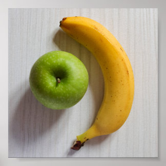 Póster manzana y banana