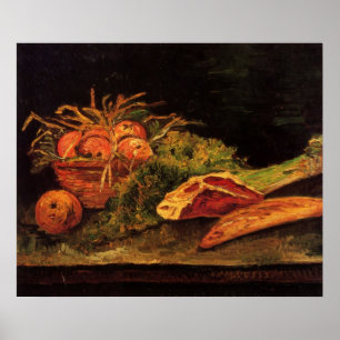 Póster Manzanas, carne y un rollo por Vincent van Gogh