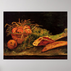 Póster Manzanas, carne y un rollo por Vincent van Gogh