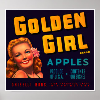 Póster Manzanas Chicas doradas