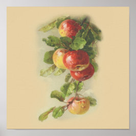 Póster manzanas de cosecha