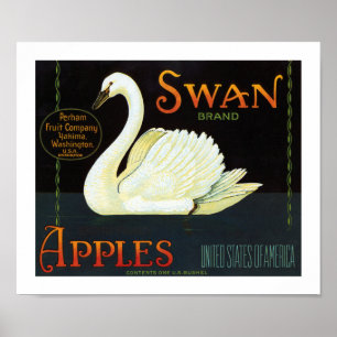 Póster Manzanas de marca de Swan