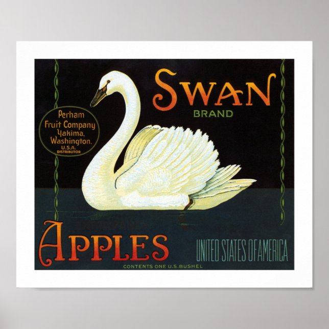 Póster Manzanas de marca de Swan (Frente)