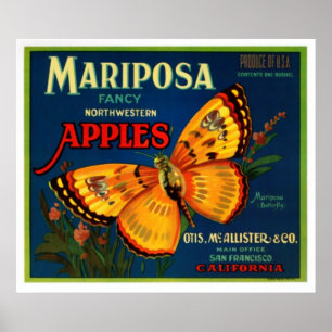 Póster Manzanas de mariposa