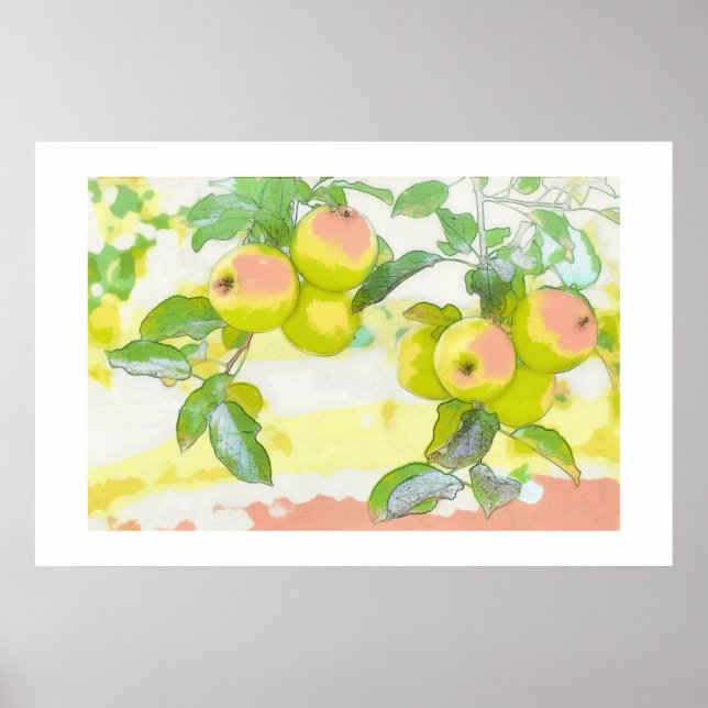 Póster Manzanas en el árbol (Frente)