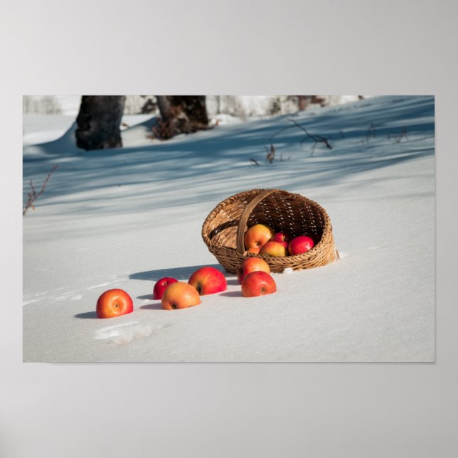Póster Manzanas en la nieve (Frente)