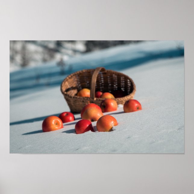 Póster Manzanas en la nieve (Frente)