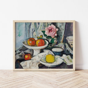 Póster Manzanas en un bol de frutas blanco George Lesli