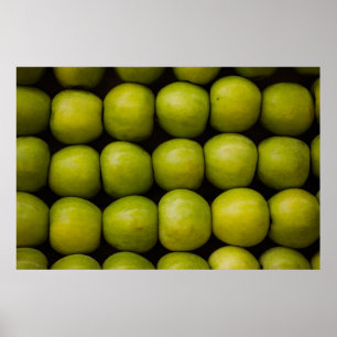 Póster Manzanas fruta alimento manzanas verdes