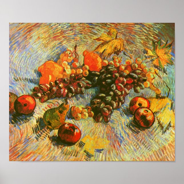 Póster Manzanas Peras Lemones y uvas Van Gogh Bella Artes (Frente)