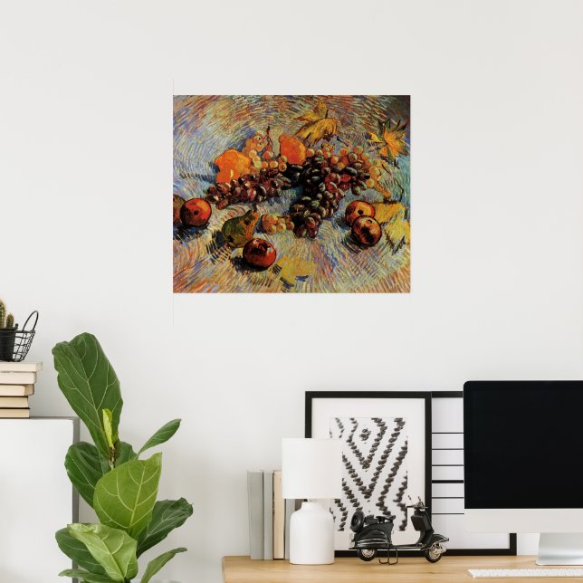Póster Manzanas, peras, leones, uvas de Vincent van Gogh (Oficina en casa)