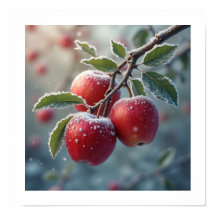 Manzanas rojas deliciosas con nieve