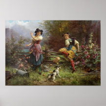 Manzanas tambaleantes por Hans Zatzka - poster