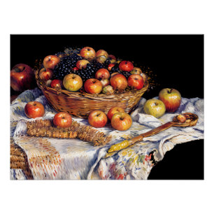 Póster manzanas y uvas
