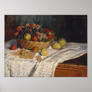 Póster manzanas y uvas