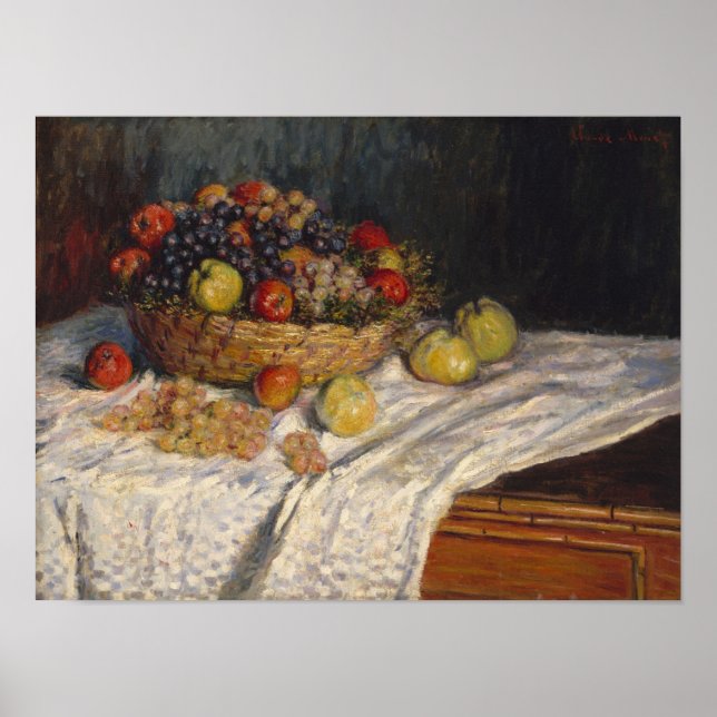 Póster manzanas y uvas (Frente)