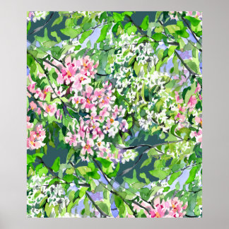 Póster Manzano Floral Acuarela – Botanica