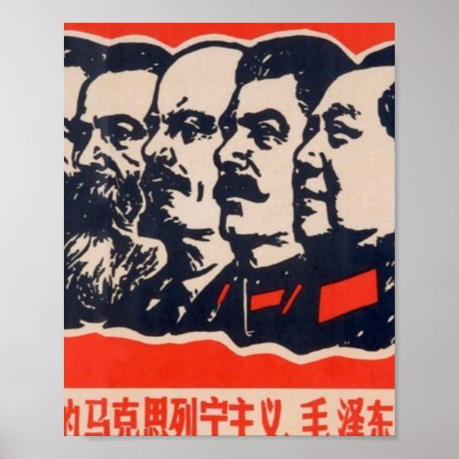 Póster Mao Stalin, presidente de propaganda de los jefes  (Frente)