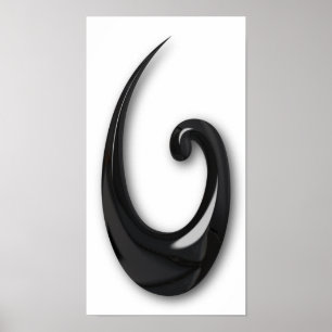 Póster Maori-Fish Hook-obsidian