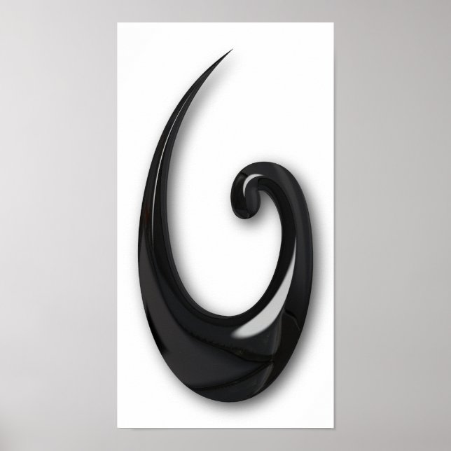 Póster Maori-Fish Hook-obsidian (Frente)