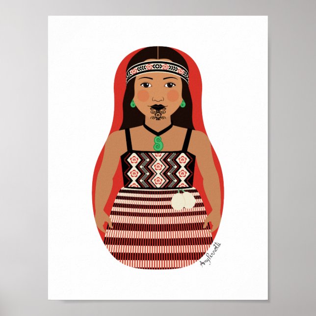Póster Māori, Poster neozelandés Matryoshka (Frente)