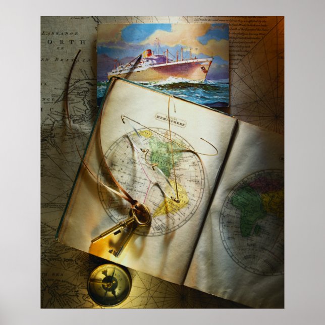Póster Map And Compass (Frente)