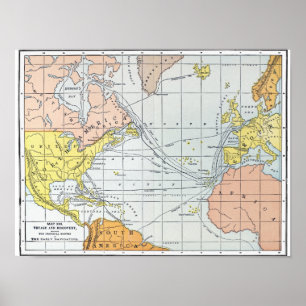 PÓSTER MAP: ATLANTIC VOYAGES