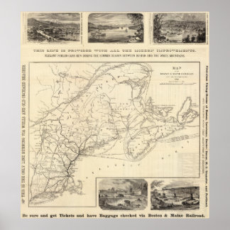 Póster Map Boston and Maine Railroad