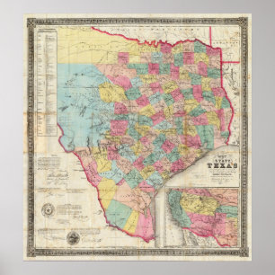 Póster Map de De Cordova de Tejas