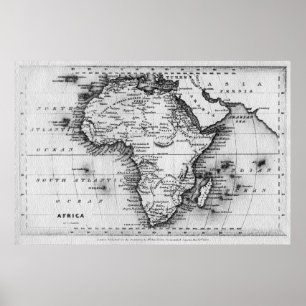 Póster Map of Africa   Engraved by Thomas Stirling