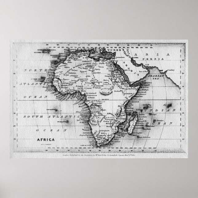 Póster Map of Africa | Engraved by Thomas Stirling (Frente)