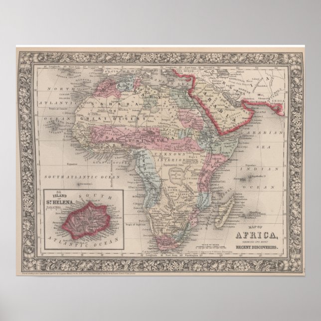 Póster Map of Africa with St Helena (Frente)