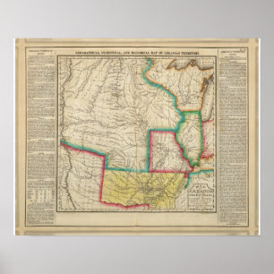 Póster Map Of Arkansas Territory