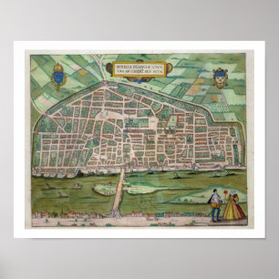 Póster Map of Aurelia, from 'Civitates Orbis Terrarum' by