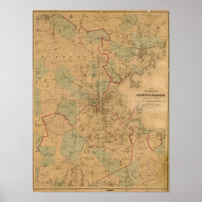 Póster Map Of Boston 2 (Frente)