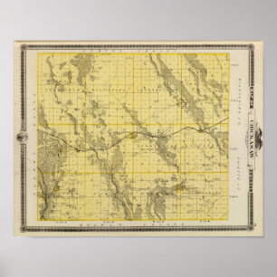 Póster Map of Chickasaw County, State of Iowa
