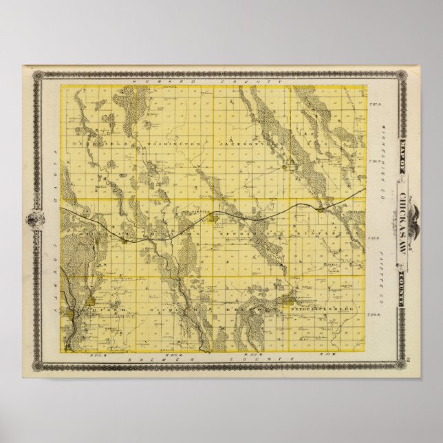 Póster Map of Chickasaw County, State of Iowa (Frente)