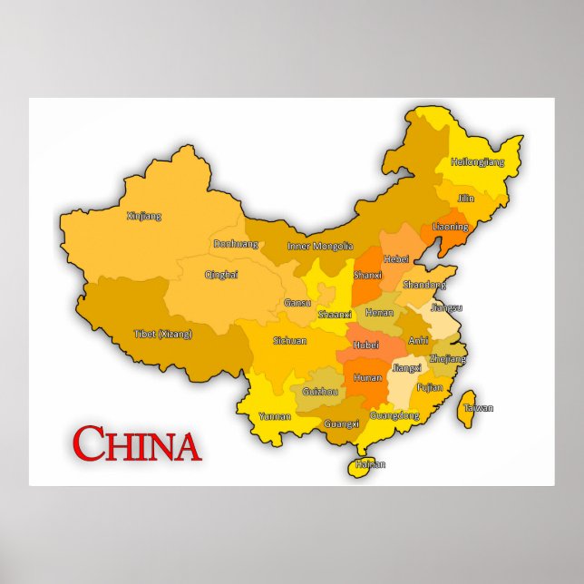 Póster Map of China (Frente)